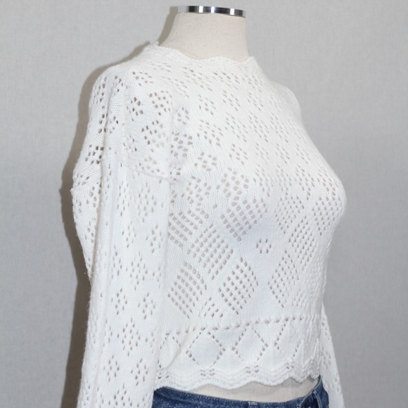 White Cotton Sweater - Picture 5 of 7